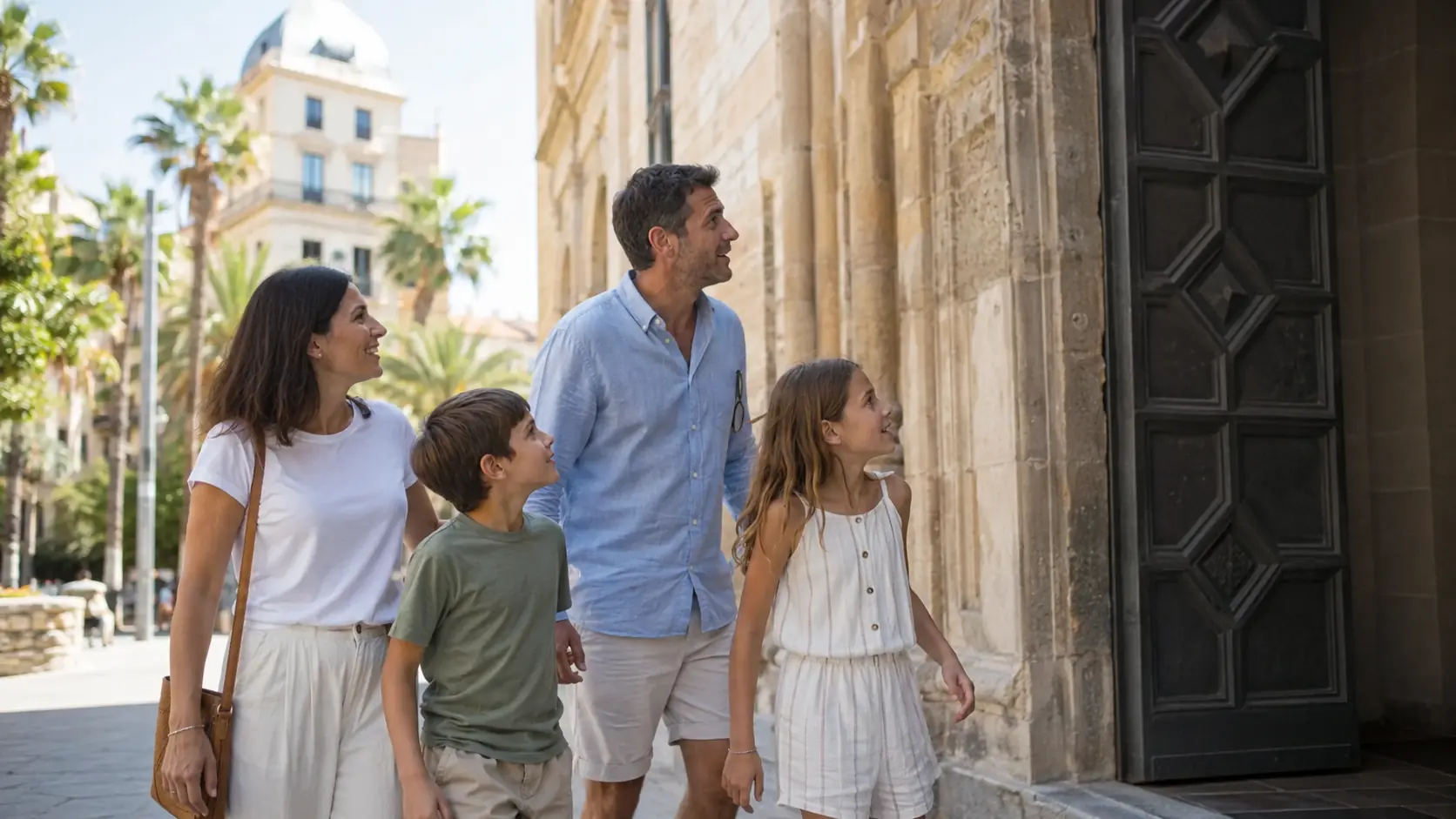 Familia visitando un museo con niños en Alicante